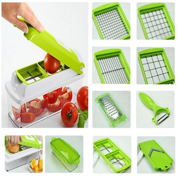 16-in-1 Multifunctional Vegetable Cutter & Slicer – Kitchen Tool with Interchangeable Blades