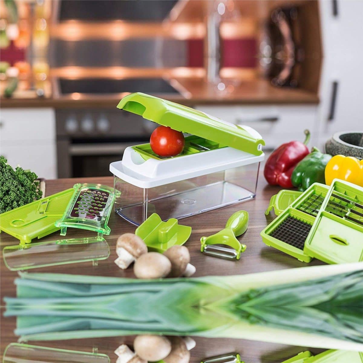 16-in-1 Multifunctional Vegetable Cutter & Slicer – Kitchen Tool with Interchangeable Blades